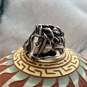 ❤️ Sterling Horse Head 925 Western Style Ring Sz 8.5 - 7.7gms Cowgirl Rodeo